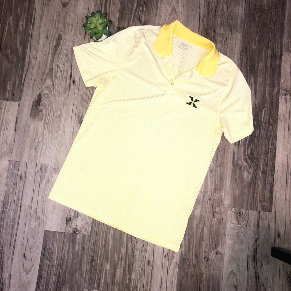 Nike | Men’s Yellow Stripe Golf Polo Shirt Small